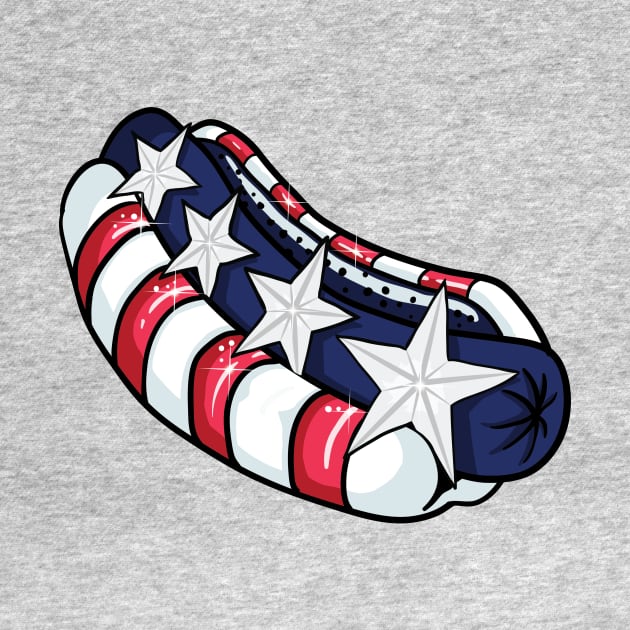 Hot Dog USA Flag Stars Stripes by Print Cartel